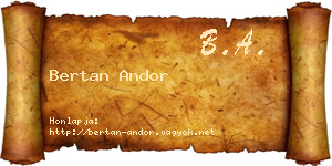Bertan Andor névjegykártya